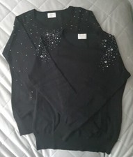 2 X Lauren Taylor Studded Jumpers Black Size Medium