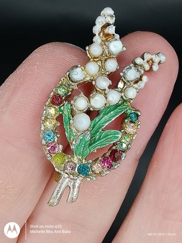 Vintage enamel white heather - vintage,