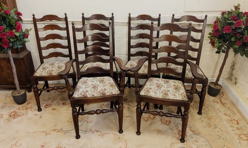 Vintage set solid oak - of, 6