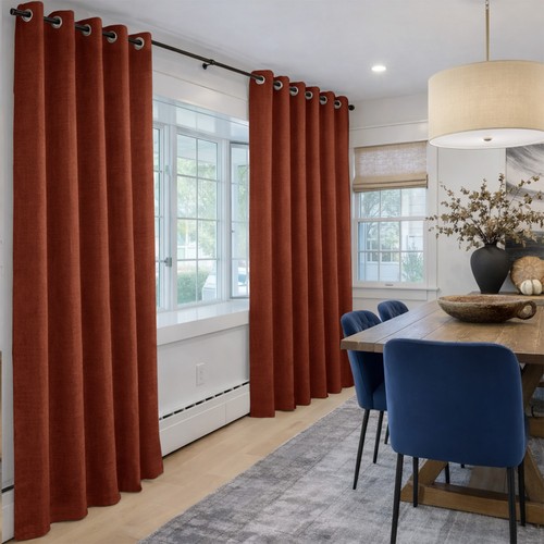 Linen eyelet curtains thermal - linen,