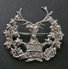 British Army - Gordon Highlanders - Early White Metal - Cap Badge.