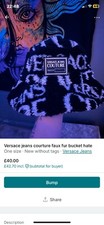 Versace Jeans Courture Logo Borg Bucket Hat In Black 