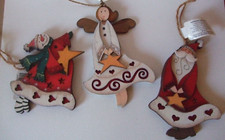3 x Shabby Chic Star Christmas
