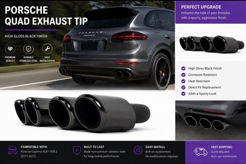 Chrome black exhaust tips for - chrome,
