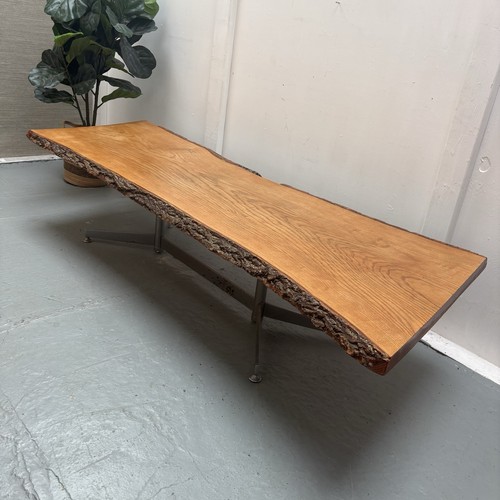 Vintage 1970s live edge oak - vintage,