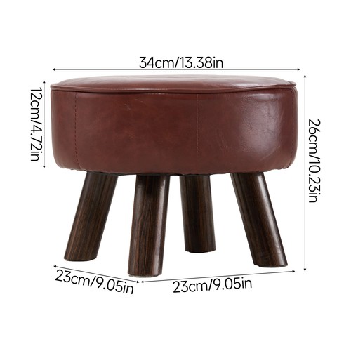 Leather footstool pouffe stool - footstool,