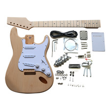 DIY ST4 Guitar Kit | Alder Body with Maple Fingerboard | Chrome Hardware White