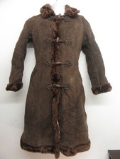 VINTAGE WOMEN'S SHEEPSKIN LEATHER AFGHAN HIPPY BOHO COAT JACKET SIZE XS