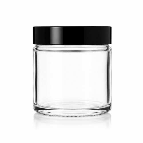 Clear glass cosmetic jars - clear, with