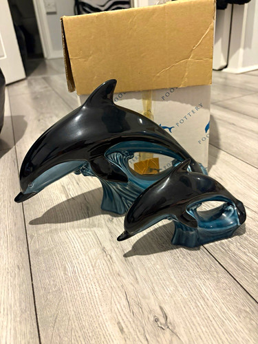 Poole pottery pair - pottery, dolphin