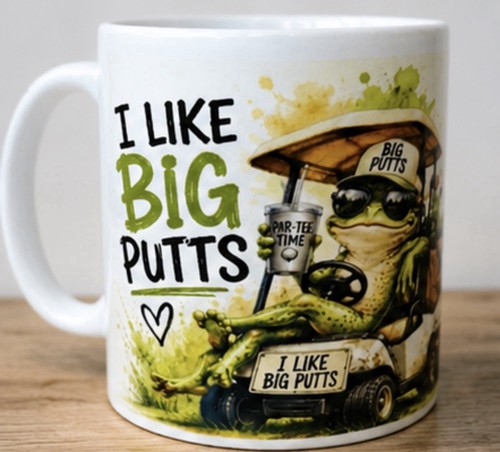Funny frog ceramic golf - ceramic, mug