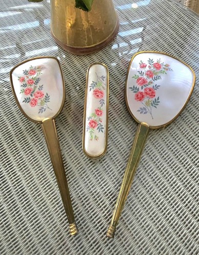Vintage gold tone vanity - gold, set