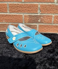 Coolers Premier Leather Sandals Shoes Blue Ladies Size 8 Mary Jane Flats 