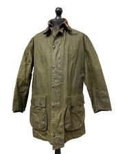 Men's BARBOUR Green Waxed Cotton Zip Front Northumbria Casual Jacket C40 W15 