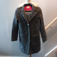 Women's  Avoca Anthology Grey Wool Mix Coat Jacket Size UK  size 2 approx 8 - 10