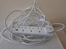 Pro-Elec 4 Gang 8m Surge Protected Mains Extension Lead White PELB1537 9988S-8M
