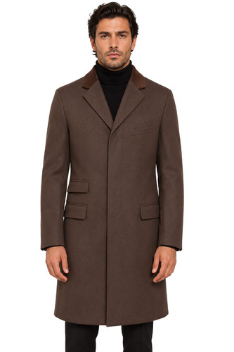 Brown 100 wool overcoat - 100%,