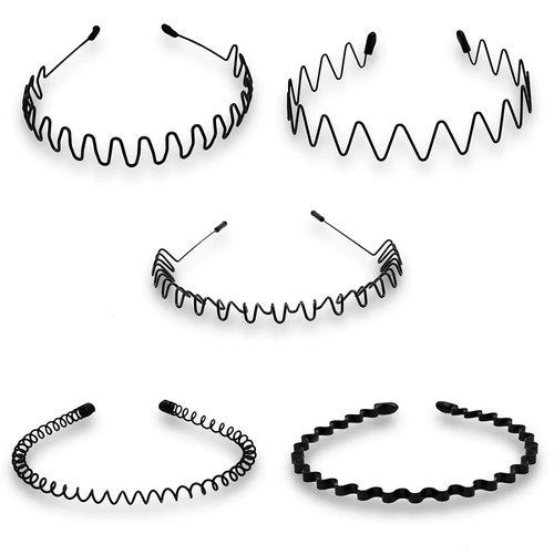 Black metal sports hairband - metal,