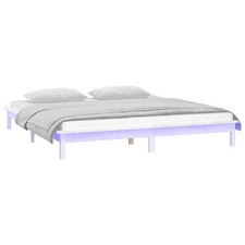 Solid Wood LED Bed Frame Home