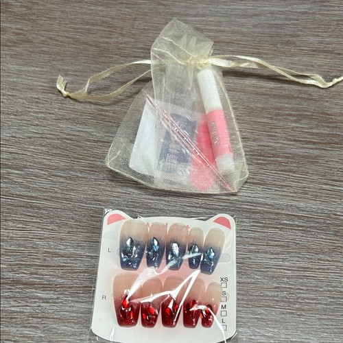 Red and blue handmade ombre - red,