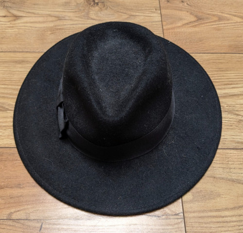 Bettina black wool felt trilby - wool,