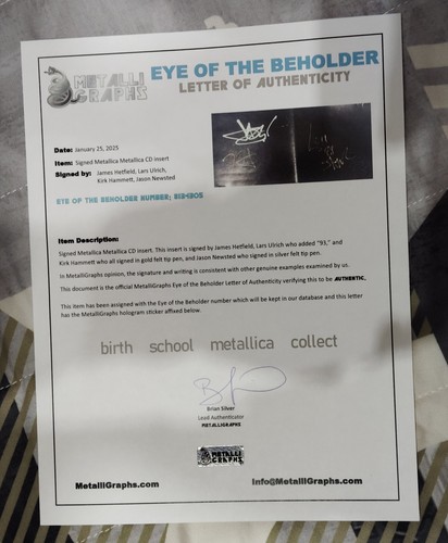 Metallica fully signed black - fully,