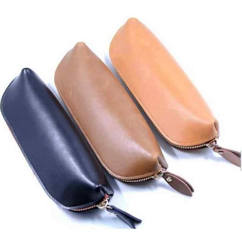 Leather vintage zipper - leather, pencil