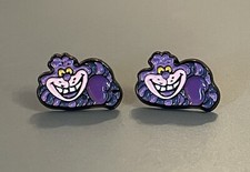 Disney Cheshire Cat Alice In Wonderland Enamel Metal Stud Earrings -New In Pouch