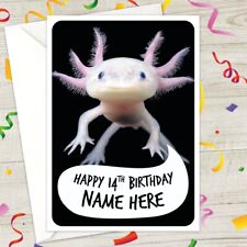 AXOLOTL Personalised Birthday Card - A5 personalized cute smiling