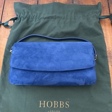 Hobbs Suede Clutch Bag 100% Leather Blue - new without tags - with Hobbs bag
