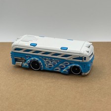 2020 Mattel Hot Wheels Surfin' School Bus Blue & White Die-cast Kids Toy #B6