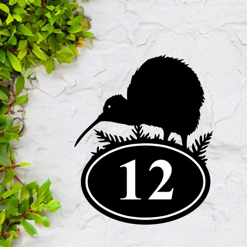 Kiwi bird iron house - bird, number