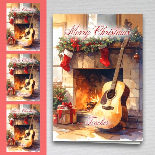 Guitar christmas card for - guitar,
