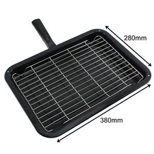 Premium Single Handle Enamelled Grill Pan & Rack for LG Oven Cooker