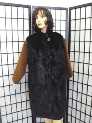 Scrap coat black rabbit - black,