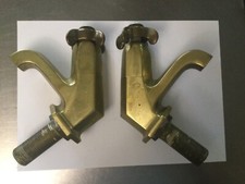VINTAGE PAIR OF ART DECO HEAVY BRASS BATH TAPS