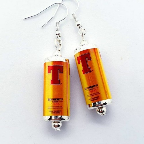 Unique tennents lager earrings - unique,