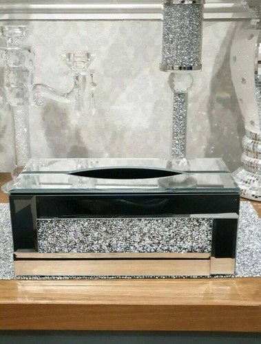 Silver mirror tissue box - silver,