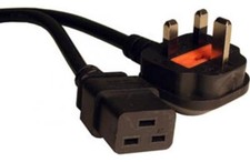 Power Cable UK Mains Fused Plug to IEC C19 Female Socket 2.5m  2.5 metres