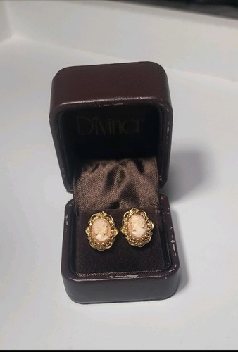 Vtg florenza cameo earrings - florenza,