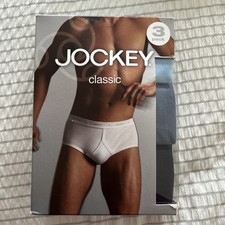 Jockey CLASSIC Y-Front Brief - 3 Pack Blue mix size 3XL 42” Waist New Boxed