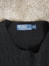 Men's Ralph Lauren Cashmere cable knit jumpers in Black  in 2XL (44")