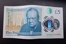 Aa26666644 five pound note - aa26666644,