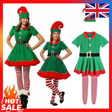 Unisex Ladies Girls Elf Costume Christmas Fancy Dress Xmas Santa Helper Outfits