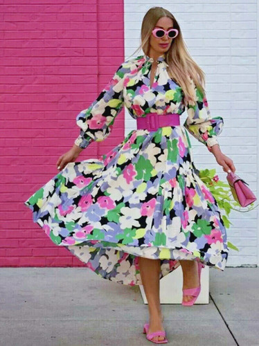 Multi floral long maxi - h&m,