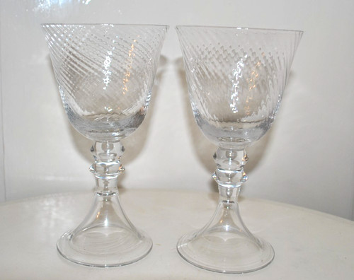 Wine glasses ribbed - wine, glasses-