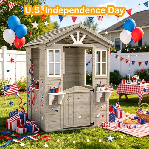 Wooden kids playhouse - kids, with