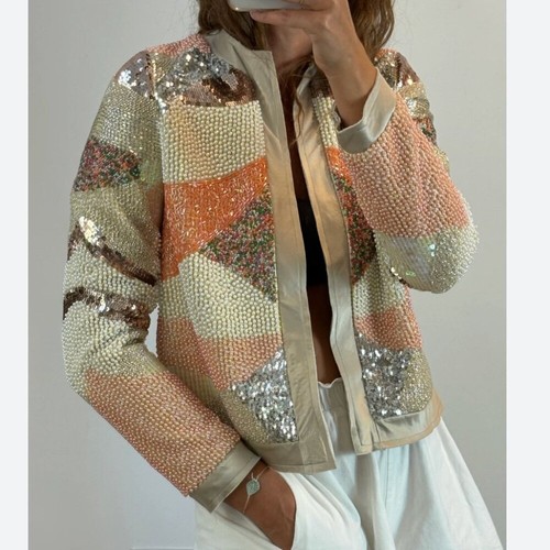 Zara coral orange bomber - zara,