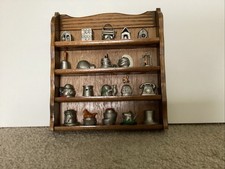 Vintage 1990’s Thimble Collectors Club Pewter Surprise Collection With Shelf