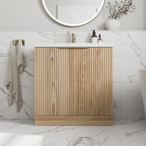 Fluted 800mm bathroom - 800mm, vanity